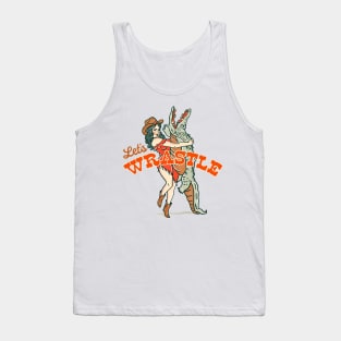 Let's Wrastle: Cute Cowgirl Pinup Wrestling An Alligator Tank Top